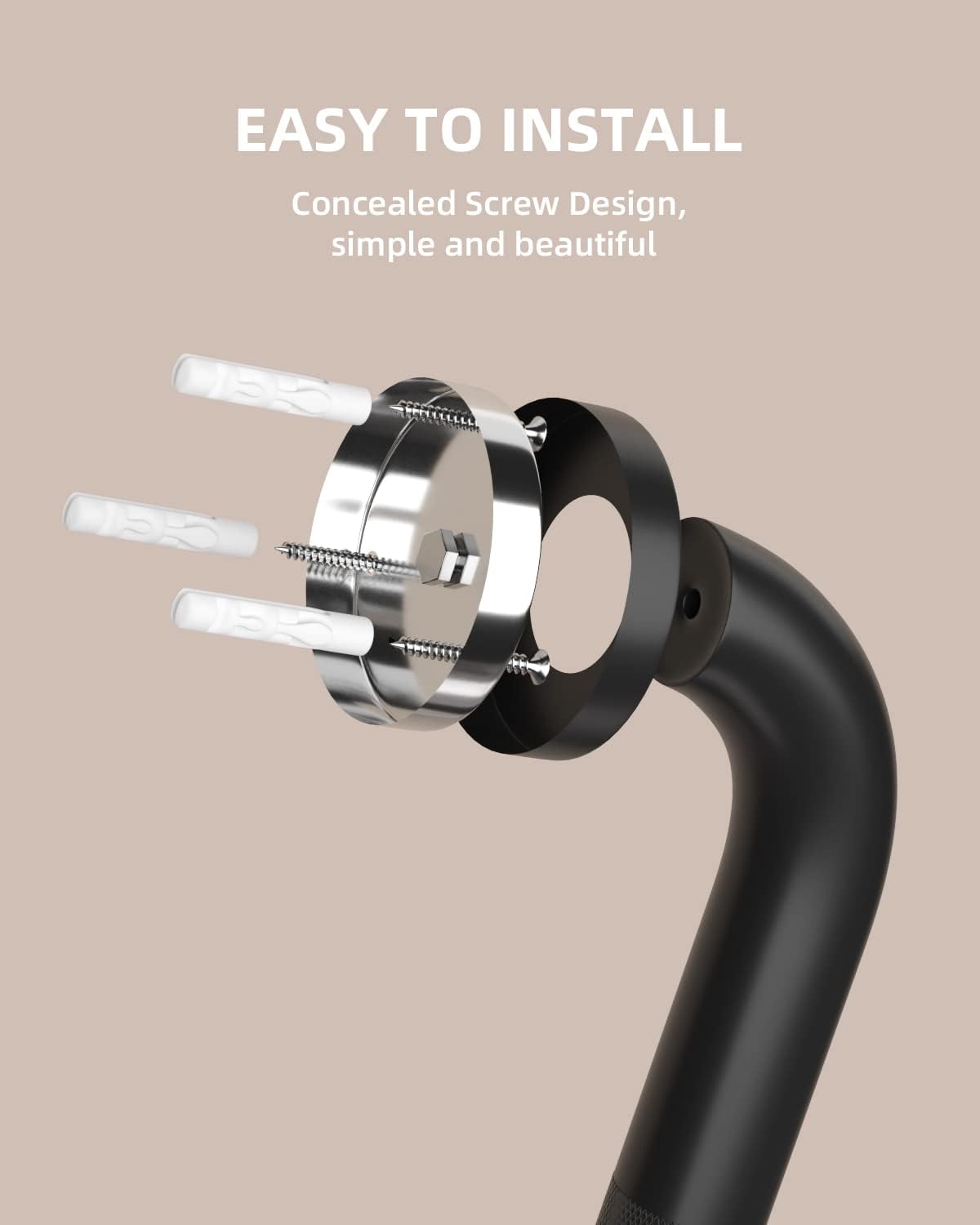 2 Pack 36 Inch Anti Slip Shower Grab Bar Oil Rubbed Black 1.25" Diameter,Munzong Bathroom Grab Bar, Knurled Bathroom Balance Bar,Safety Hand Rail Support Handicap Elderly Senior Assist Bath Handle