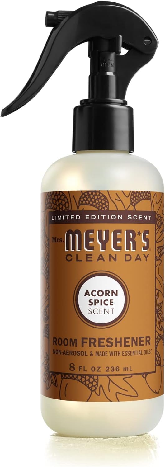 MRS. MEYER'S CLEAN DAY Room and Air Freshener Spray, Non-Aerosol Spray Bottle Infused with Essential Oils, Acorn Spice, 8 fl. oz