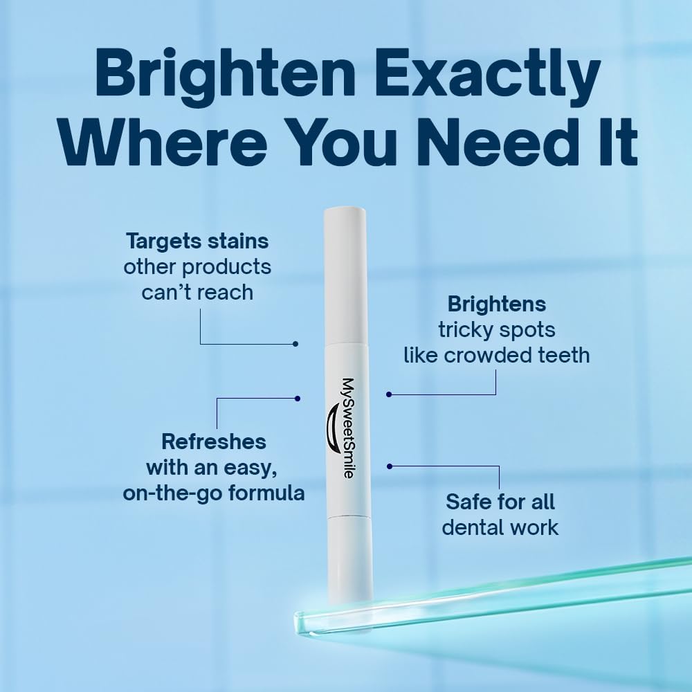 MySweetSmile Precision Teeth Whitening Pen - Pap Formula - Enamel-Safe - Sensitivity-Free - Dentist-Approved - IndyBest Award-Winning Brand - Mint Flavour