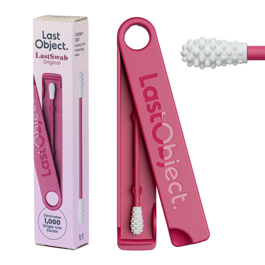 LastSwab® Reusable Cotton Swabs for Ear Cleaning - The Sustainable and Sanitary Alternative to Single-Use Q Tips - Zero Waste and Easy to Clean - Comes with a Convenient Travel Case Holder - Red