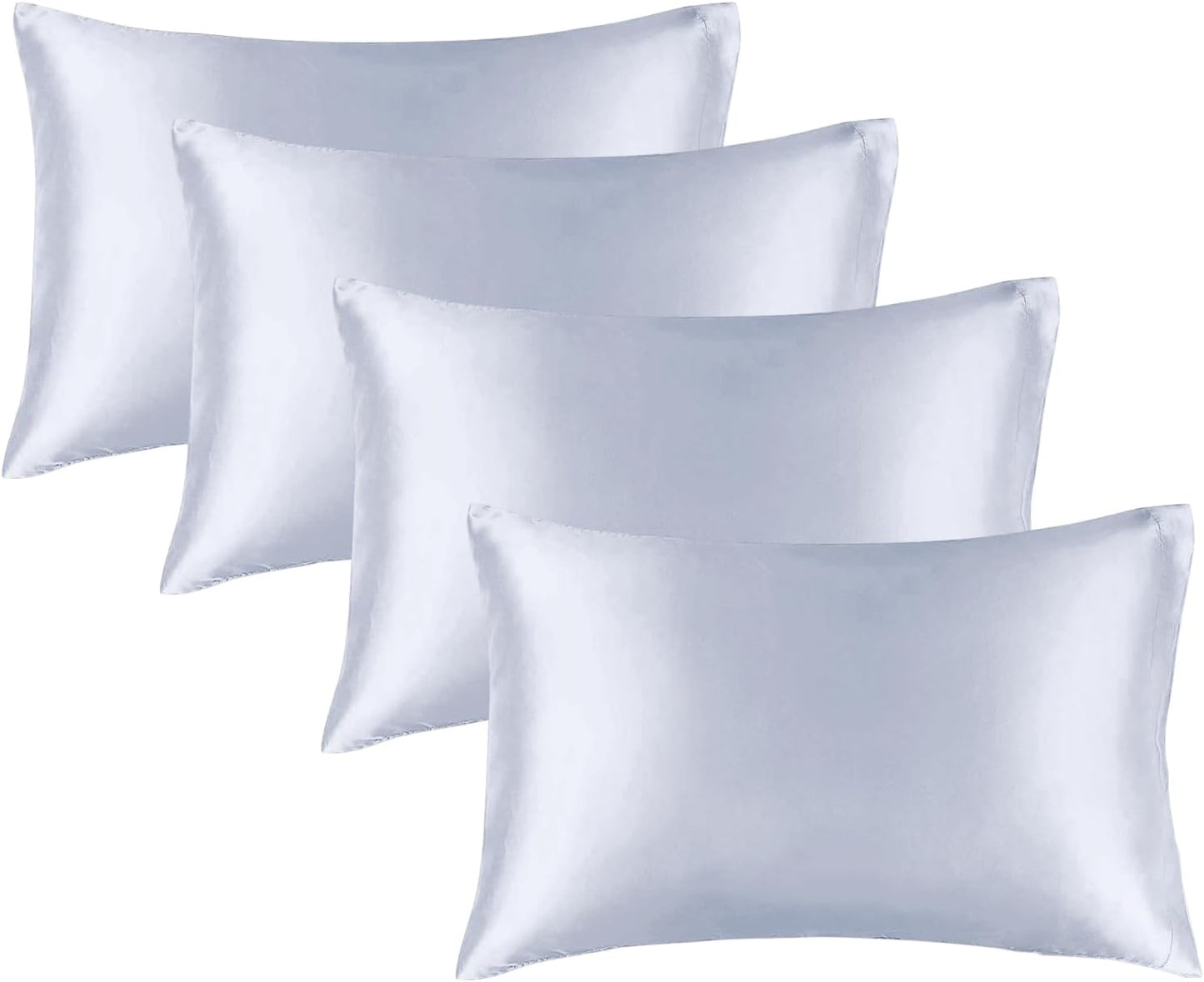 BEDELITE Satin Pillowcase for Hair and Skin, Super Soft Similar to Silk Pillow Cases 4 Pack with Envelope Closure, Cooling Pillowcases for Women Men (20"x26" Standard Size, Evening Haze)
