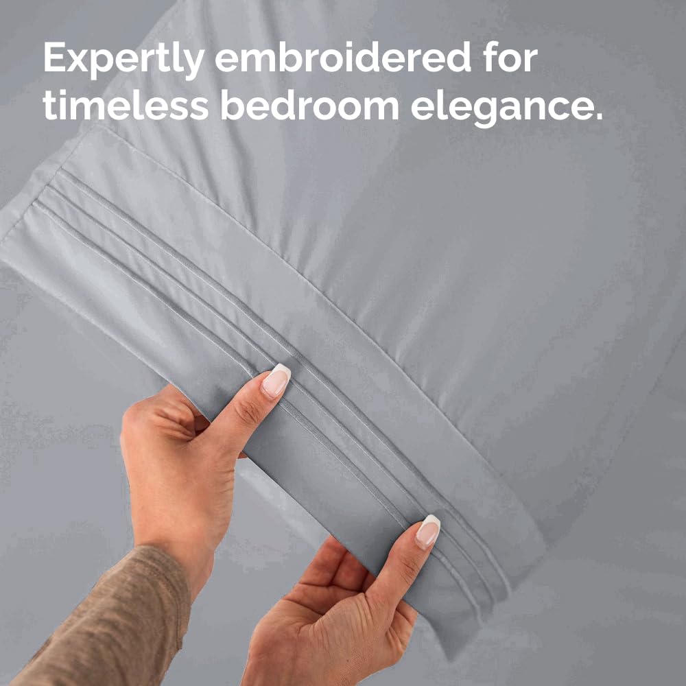 Queen Pillow Cases Set of 2 - Ultra Soft Hotel Quality Pillowcase Covers - Comfy, Cozy & Wrinkle Free - Shrink, Stain & Fade Resistant - Machine Washable Pillow Protectors - 2 Piece Set - Steel Blue