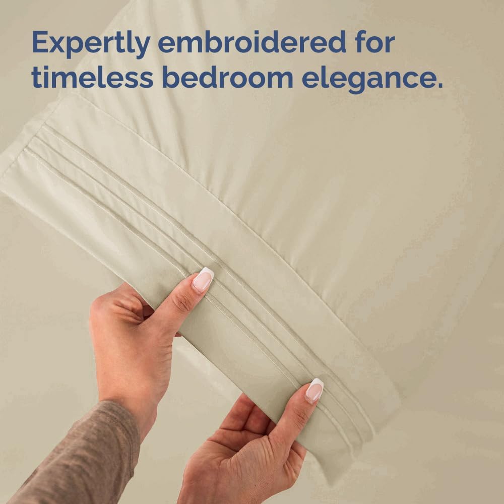 King Pillow Cases Set of 2 - Ultra Soft Hotel Quality Pillowcase Covers - Comfy, Cozy & Wrinkle Free - Shrinkage, Stain and Fade Resistant - Machine Washable Pillow Protectors - 2 Piece Set - Wheat