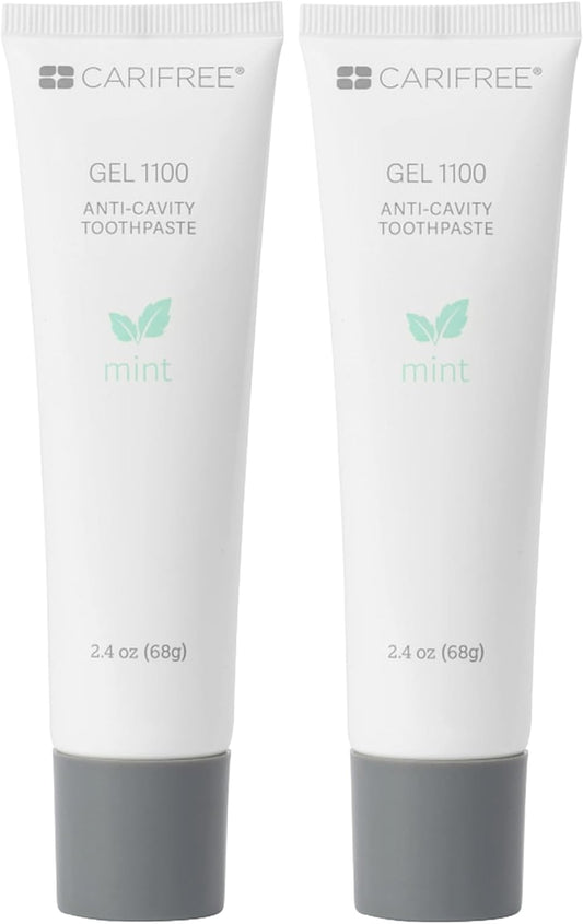 CariFree Gel 1100 (Mint) Anti-Cavity Fluoride Toothpaste with Nano Hydroxyapatite, Cavity Prevention and Enamel Protection, Dentist Recommended for Kids and Adults, 2.40 oz.(Pack of 2) Mint