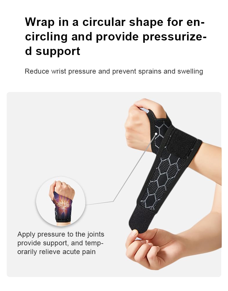 Ultra Thin Breathable Outdoor Compression Anti-Slip Elastic Sports Wrist Support Tendon Support Wrist Brace, Carpal Tunnel Brace,Gym Protection(Unisex) (Black)