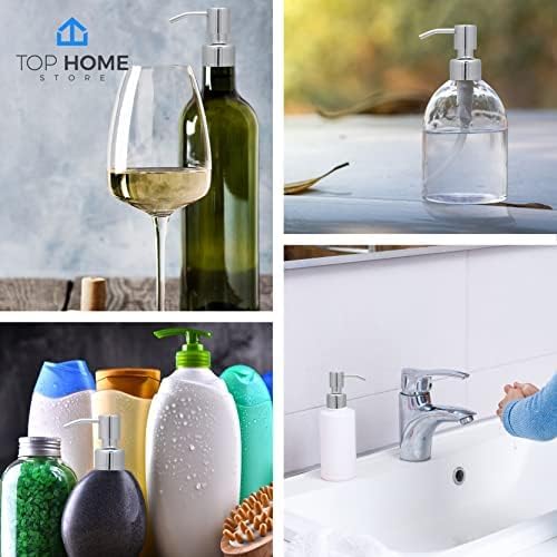 Stainless Steel Soap and Lotion Dispenser Pumps, Replacement for Your Bottles (Chrome, 4 Pack)