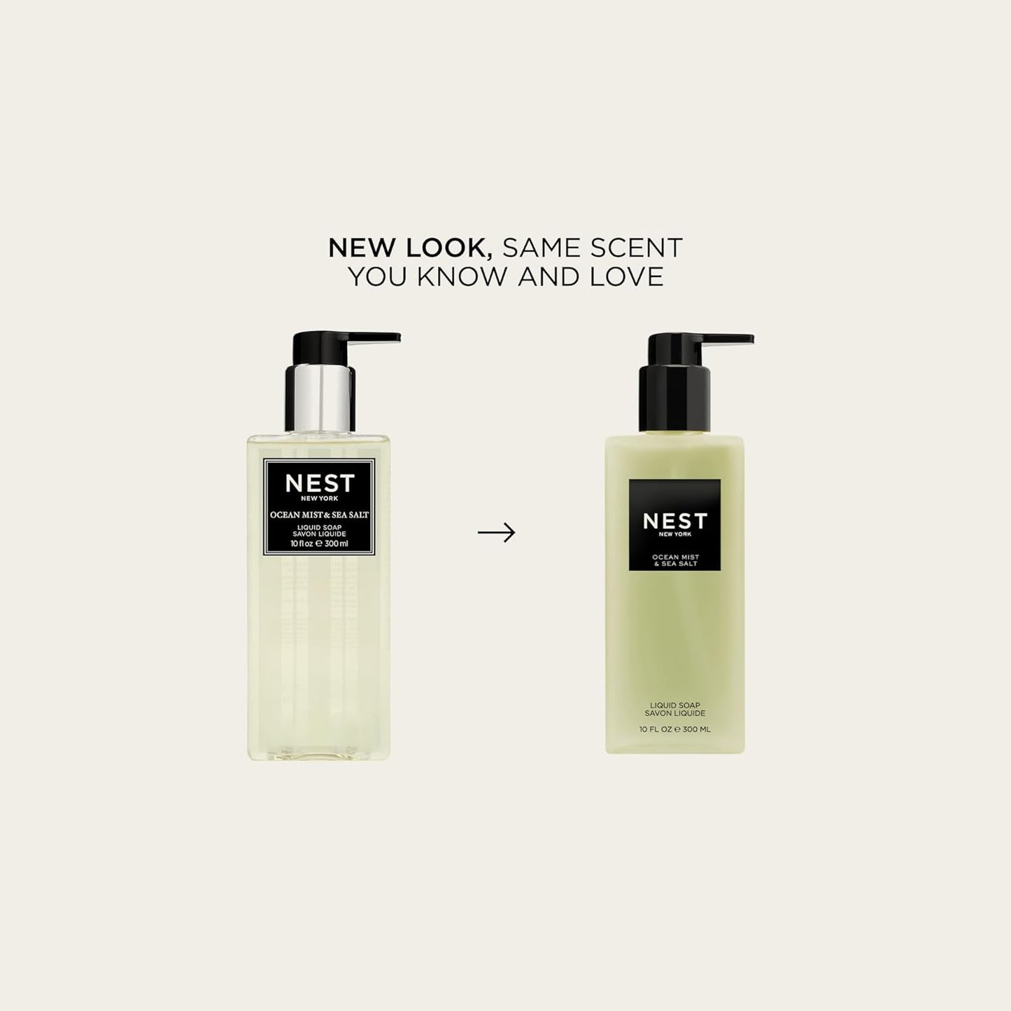 NEST New York Liquid Soap, Ocean Mist & Sea Salt - 10 fl oz - Cleanses & Nourishes Skin - Approx. 300 Pumps Per Bottle - Gluten Free & Cruelty Free