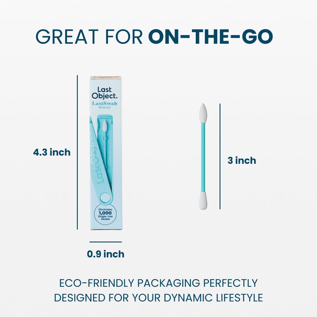 LastSwab® Reusable Cotton Swabs for Gentle and Eco-Friendly Beauty Routines - The Sustainable Alternative to Single-Use Q Tips - Zero Waste & Easy to Clean - Comes with a Convenient Travel Case Holder