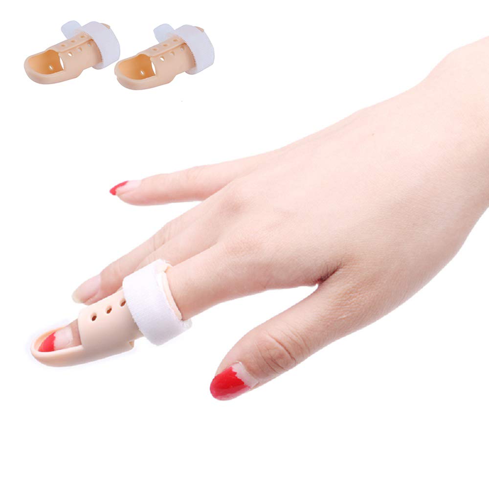 Thinvik 2x Plastic Mallet DIP Finger Support Brace Splint Joint Protection Injury - Size3 Knuckle 53-55mm