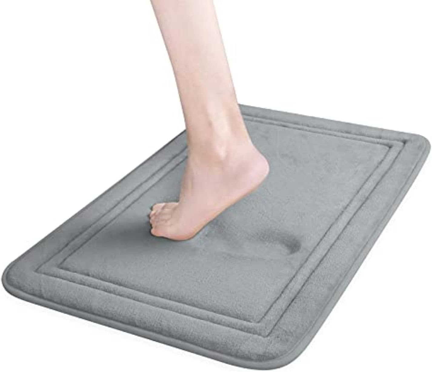 ITSOFT Memory Foam Bath Mat 31x20, Non Slip, Machine Washable, Quick Dry & Absorbent Rugs, Bath Mats for Bathroom Floor, Tub & Shower, Bathroom Rug, Gray