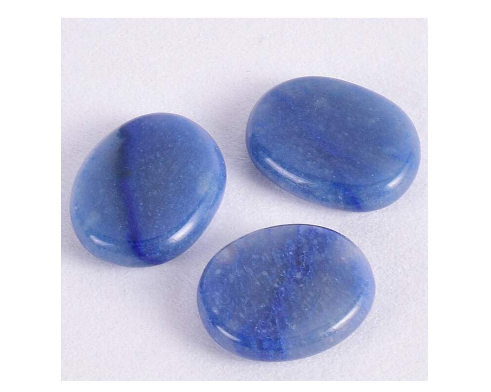 7 Pieces Natural Massage Stones Set for professional or home spa (Blue Aventurine)