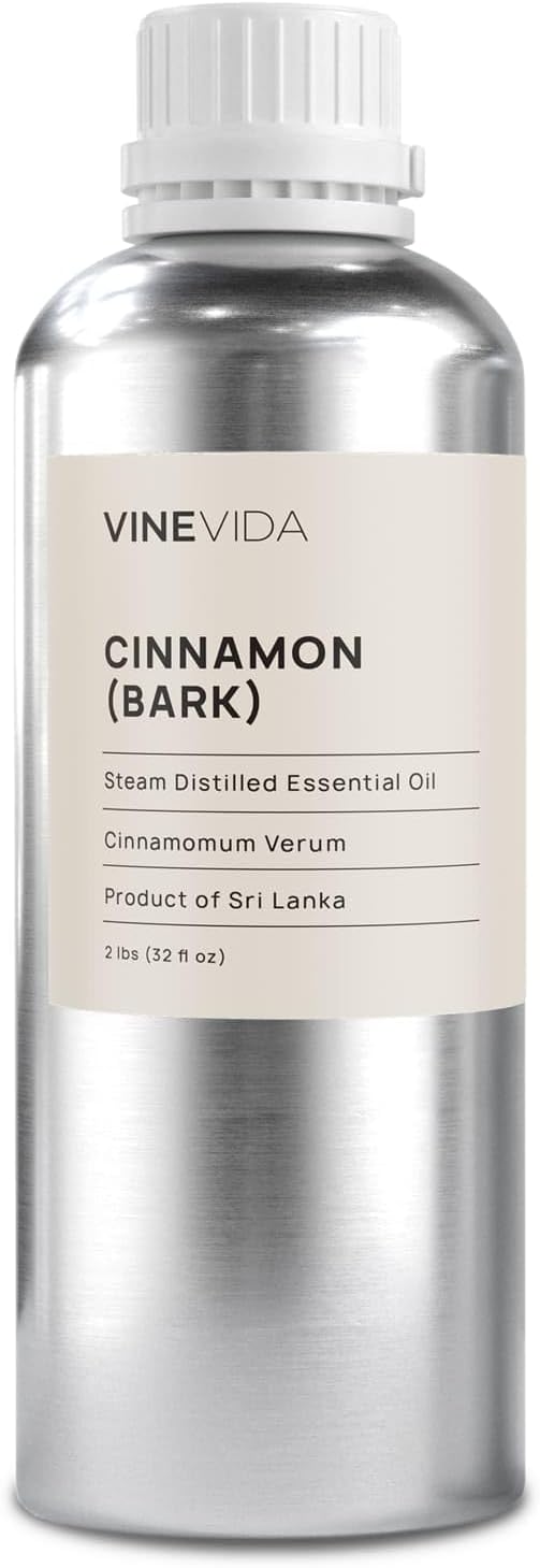 VINEVIDA Cinnamon Bark Essential Oil - 32 oz - Undiluted - DIY Candle Scents - Bulk for Soap Making & Skin Safe