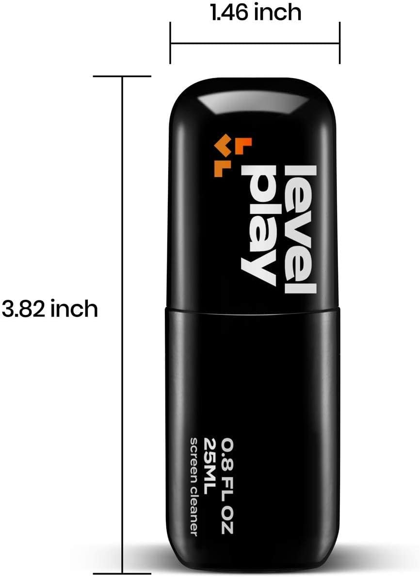 Levelplay Screen Cleaner Kit – Fingerprint-Resistant Touchscreen, Monitor & Lens Cleaner, Alcohol- and Ammonia-Free, Washable Microfiber Wipe (Small), 25 mL (0.85 fl oz) Spray Bottle