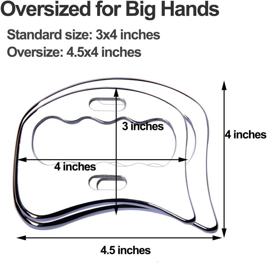 Stainless Steel Gua Sha Scraping Massage Tool-Muscle Scraper - Soft Tissue Mobilization,Physical Therapy for Back, Legs, Arms (Large)