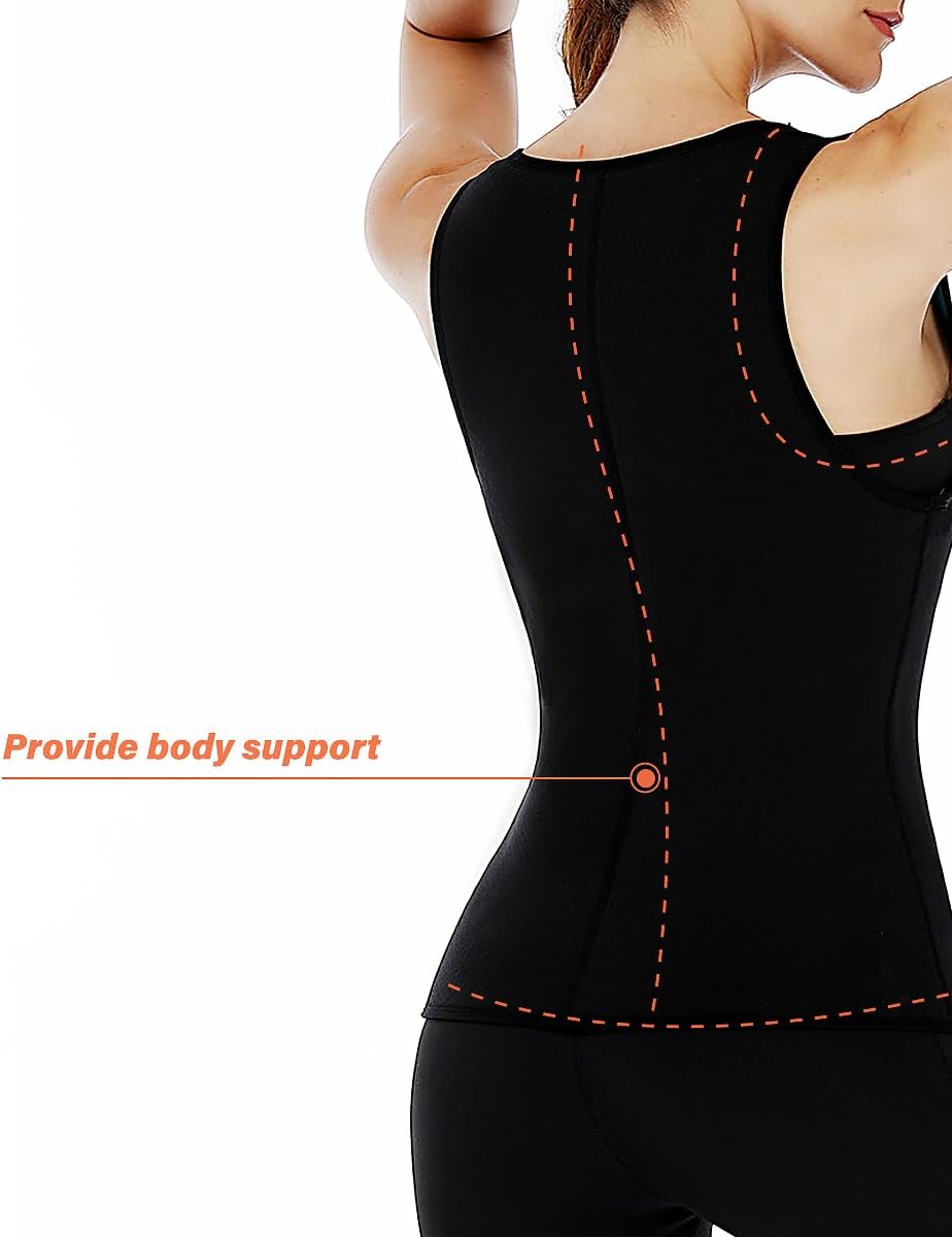 NonEcho Women Sauna Sweat Suit Spa Cami Hot Neoprene Slimming Workout Vest Body Shaper Waist Trainer Top