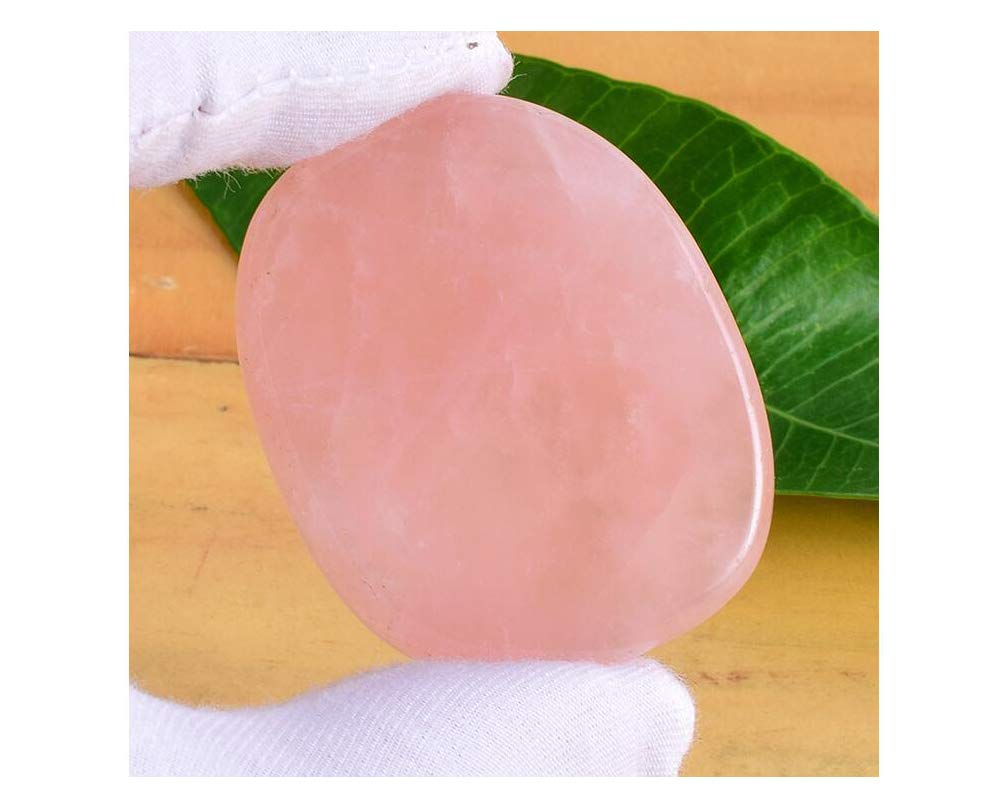 7 Pieces Natural Rose Quartz Massage Stones Set for Professional or Home Spa, Smooth and Natural Massage Stones (Rose Quartz)