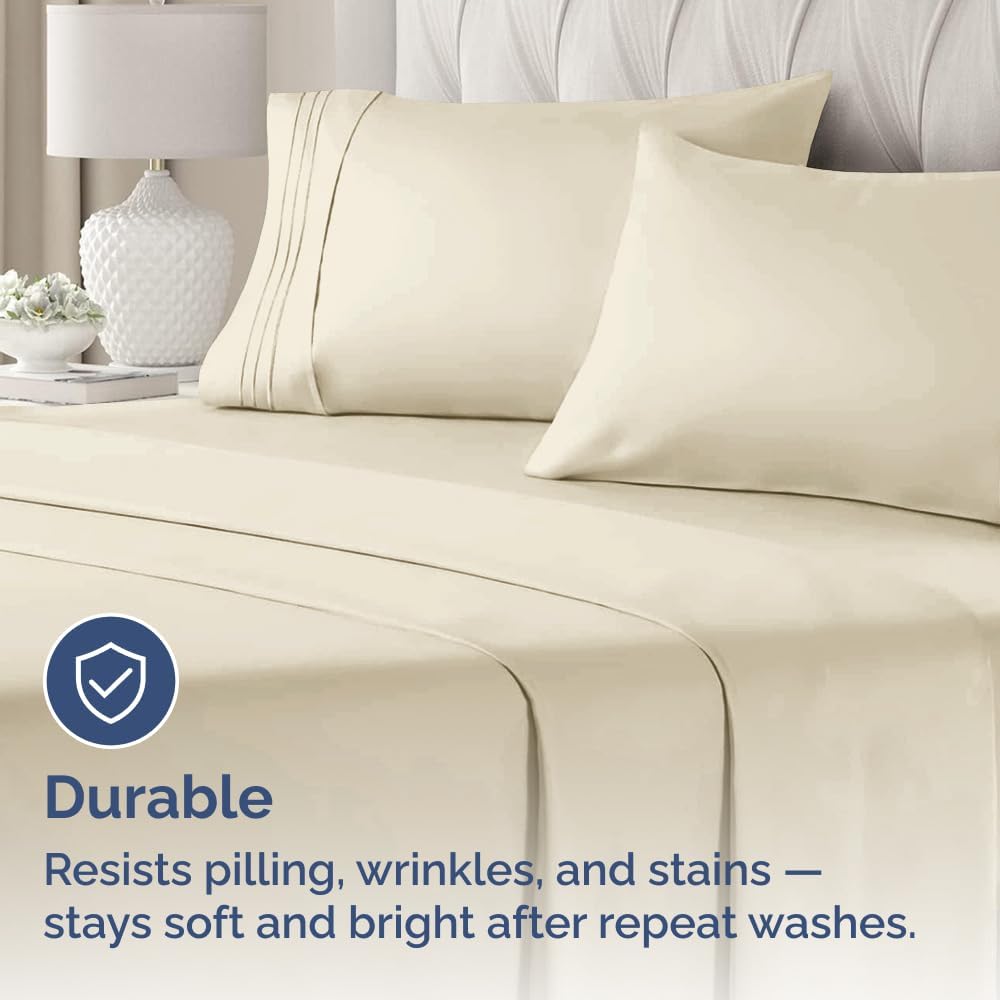 King Pillow Cases Set of 2 - Ultra Soft Hotel Quality Pillowcase Covers - Comfy, Cozy & Wrinkle Free - Shrinkage, Stain and Fade Resistant - Machine Washable Pillow Protectors - 2 Piece Set - Wheat