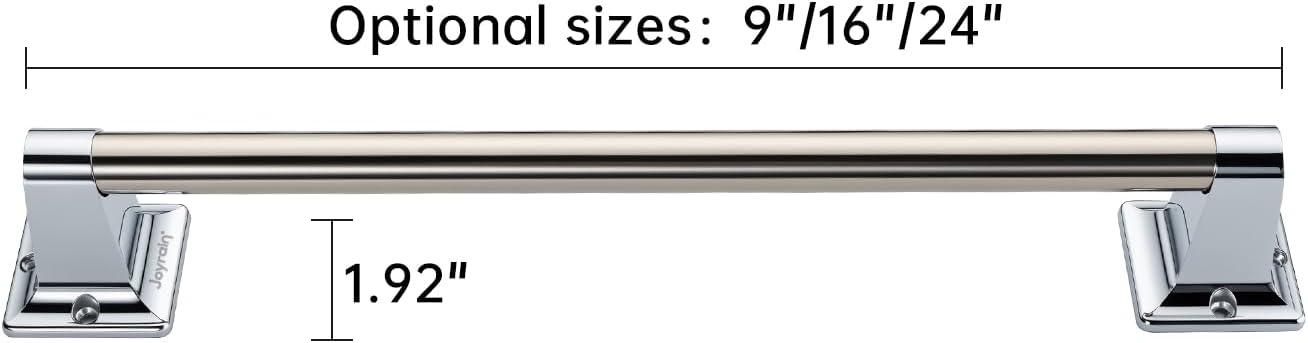 Joyrain Stainless Steel Bathroom Grab Bar for Elderly - Safety Rail & Towel Rack Dual Function, 9/16/24 Inch Anti-Slip Handle for Shower/Toilet/Tub (Chrome, 24 inch)