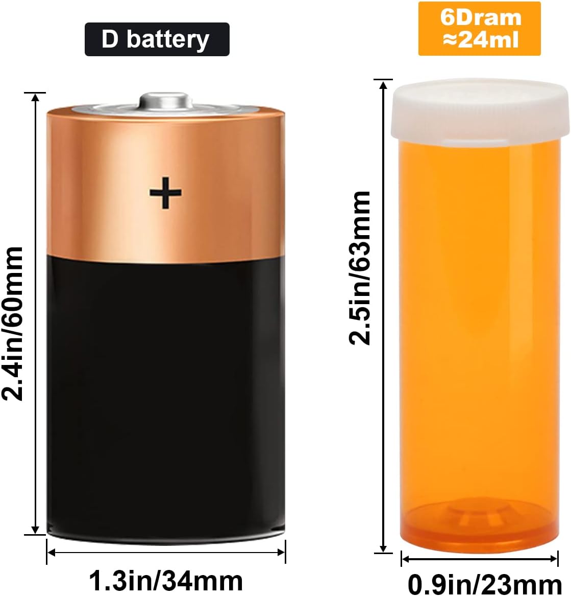 Empty Plastic Pill Bottles with Easy Open Snap Caps (Not Child Resistant), Prescription Medication Vials, Clear Containers Pill Cases Organizers (6 Dram, 12pcs)