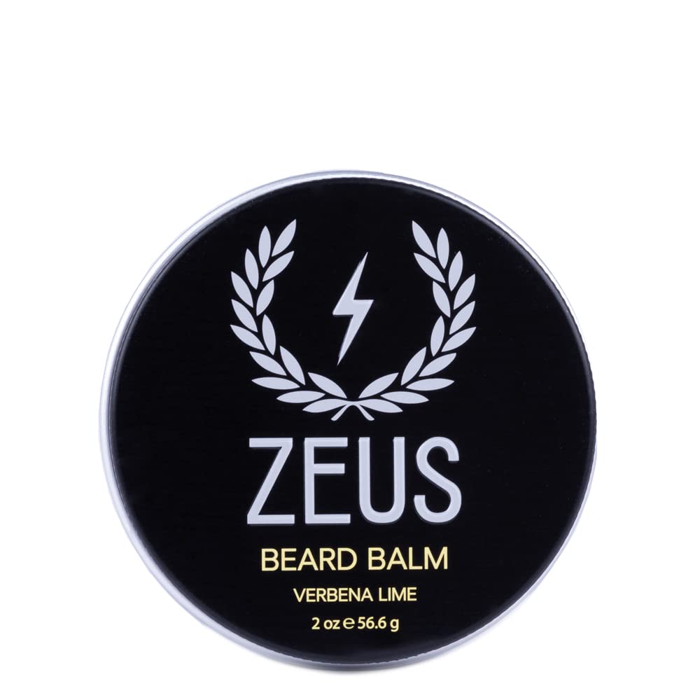 ZEUS Beard Balm Leave-In Conditioner, Beard Styling Grooming Balm with Natural Beeswax & Shea Butter (MADE IN USA) Verbena Lime