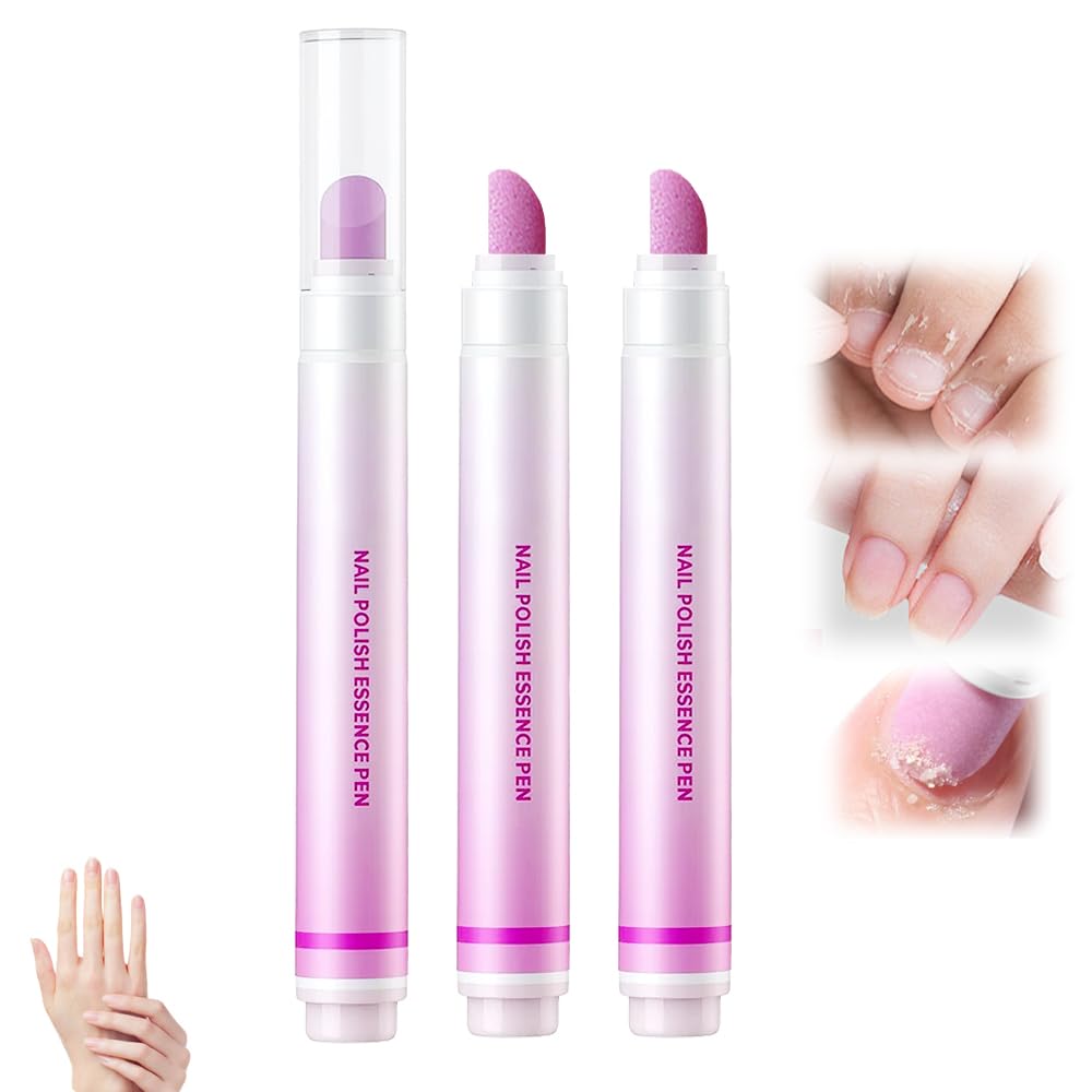 Upgrade 3-in-1 Nail Care Pen, 2025 Cuticle Pusher with Ceramic Tip for Hangnails, Dry & Damaged Nails, Nail Cuticle Remover Pens, for Moisturize Strengthen Nails (3 PCS)