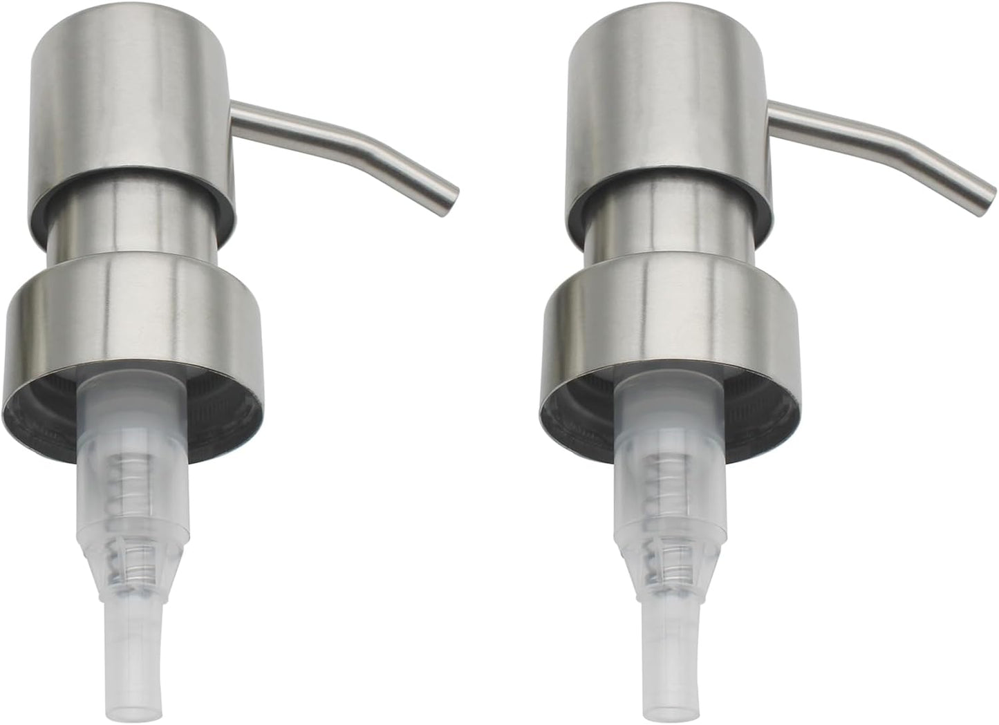 2PCS Soap Dispenser Pump Replacement Stainless Steel Pump Bottle Press Head Silver Bathroom Accessories Suitable for Many Soap Bottles