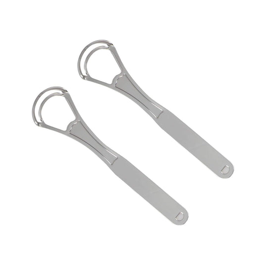 Tongue Scrapers Cleaners Brushes Wide-head Double Blades Scrapers For Oral Care 2PCS, Platinum Color