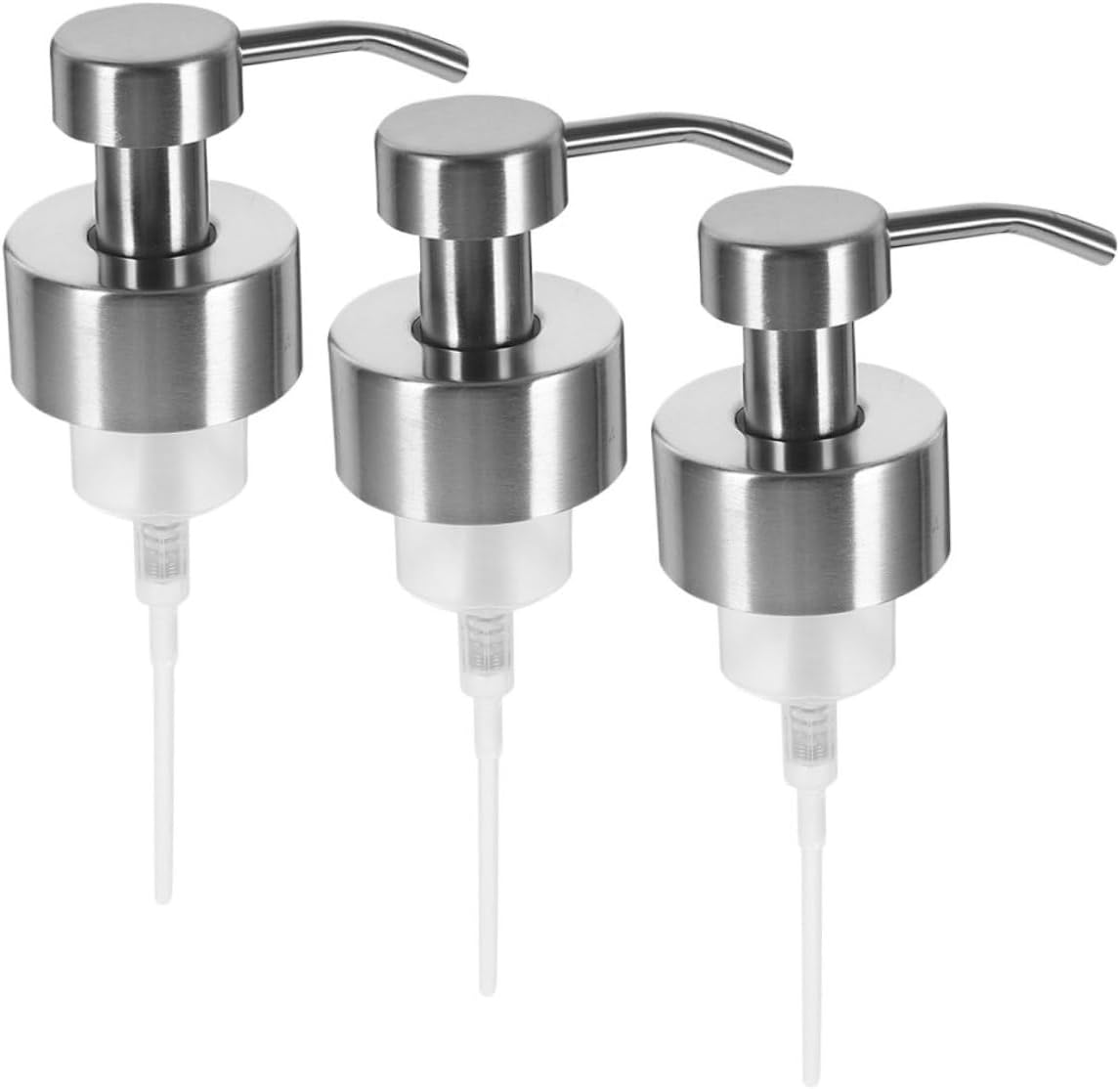 3pcs Foaming Soap Dispenser Pump Replacement Stainless Steel Shampoo and Lotion Bottle Pump Head Rust- Easy to Use for Bathroom and Kitchen