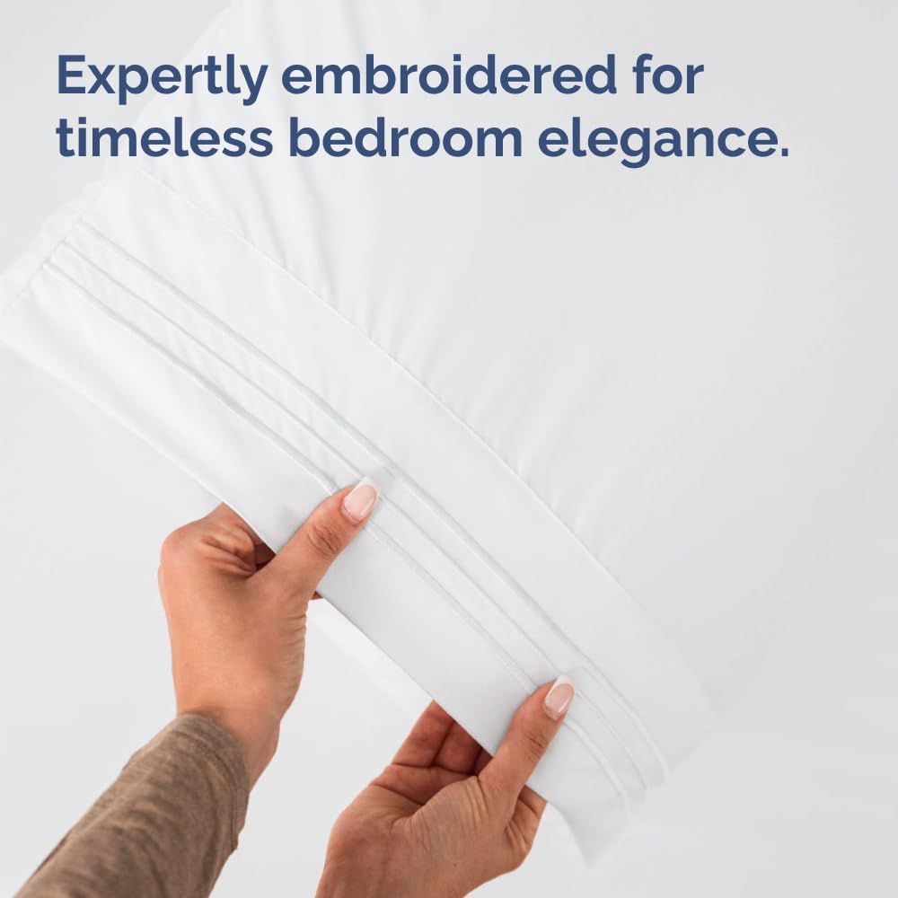 King Pillow Cases Set of 4 - Ultra Soft Hotel Quality Pillowcase Covers - Comfy, Cozy & Wrinkle Free - Shrinkage, Stain and Fade Resistant - Machine Washable Pillow Protectors - 4 Piece Set - White