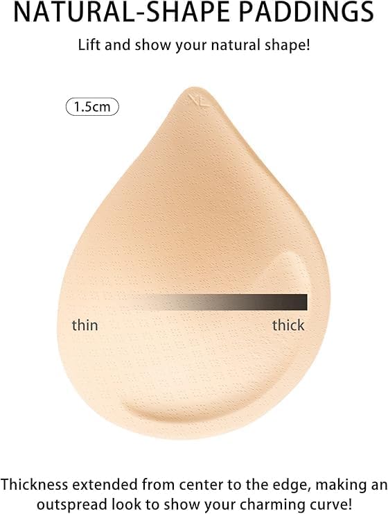 FOOT OF THE TREE Super Thick Bra Pads Inserts 3 Pairs Removable Breast Enhancers Push Up Bra Cups Paddings