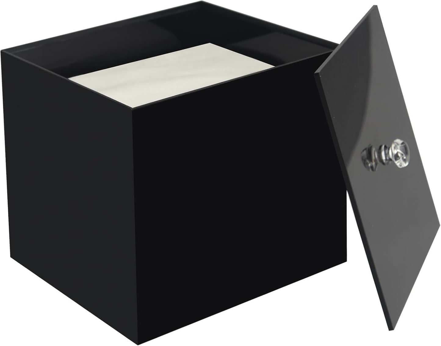 Weiai Face Towel Box, Acrylic Facial Disposable Towelettes Holder Container for XL Face Towels and Protects from Dust, Black