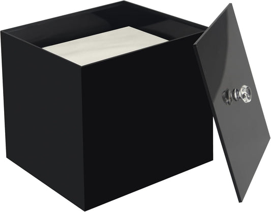 Weiai Face Towel Box, Acrylic Facial Disposable Towelettes Holder Container for XL Face Towels and Protects from Dust, Black