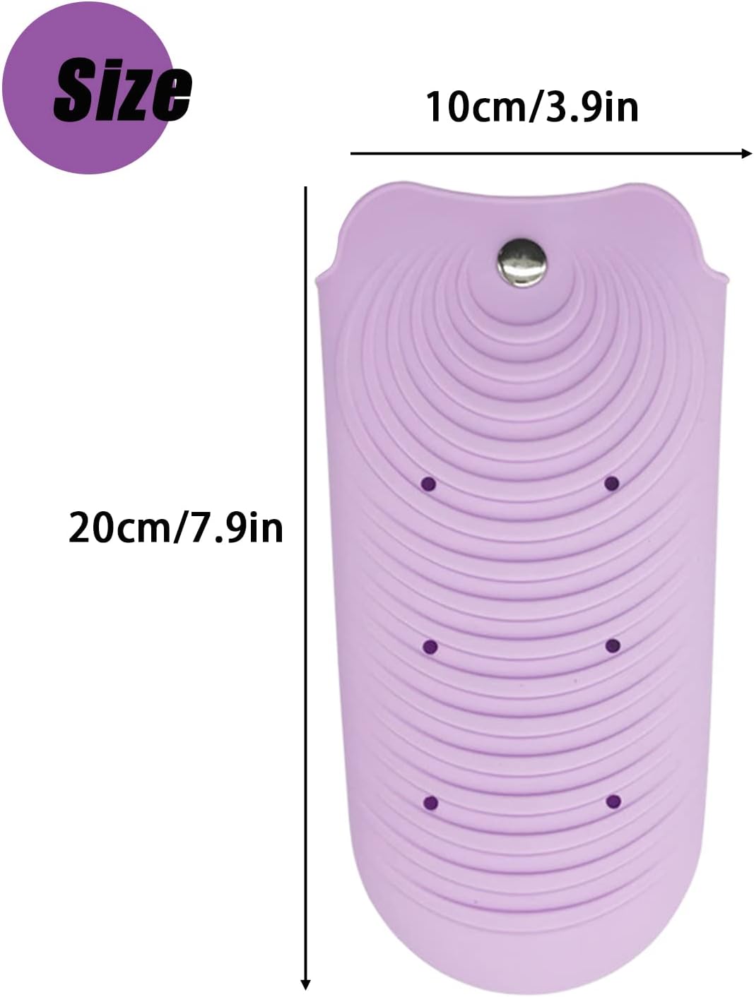 Heat Resistant Silicone Mat Pouch for Hair Styling Tools, Curling and Flat Irons Non-Slip Travel Cover, Small Portable Straightener Pad for Curler Wands Storage, Hot Waver (Purple)