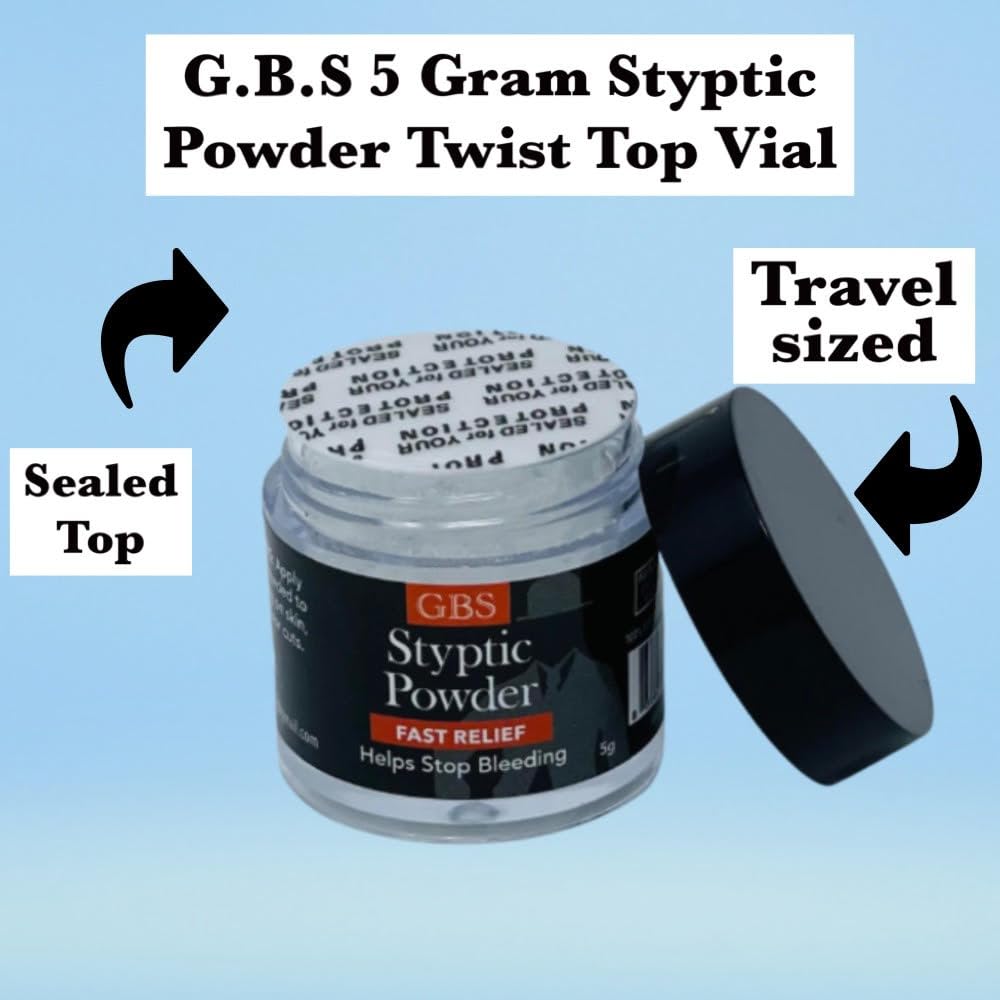 G.B.S Sharp Blades and Styptic Powder Jar, Stops Bleeding from Shaving Nicks and Cuts Soothes Skin and Pore After Shave, Pack of 36