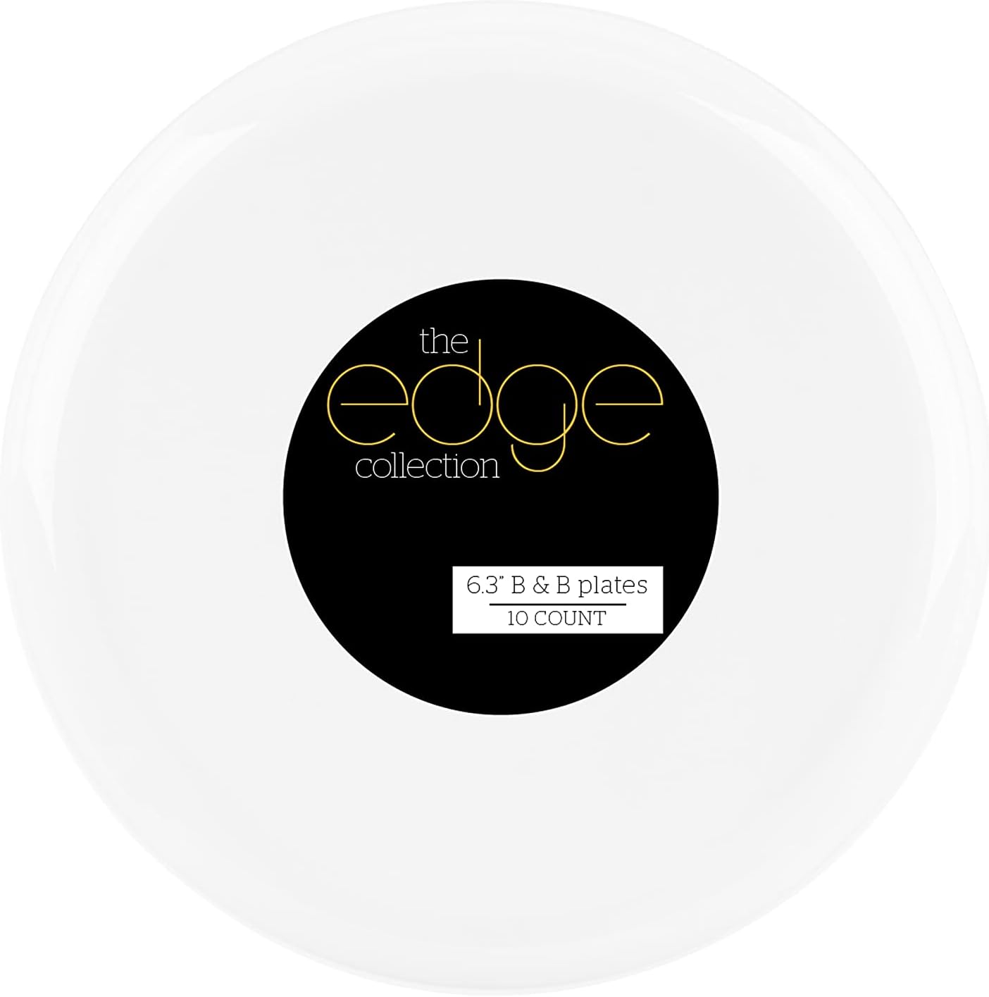 PLASTICPRO [30 Pack 6.3''] White Plastic Party Plates Edge Collection Premium heavyweight Elegant Disposable Tableware Dishes