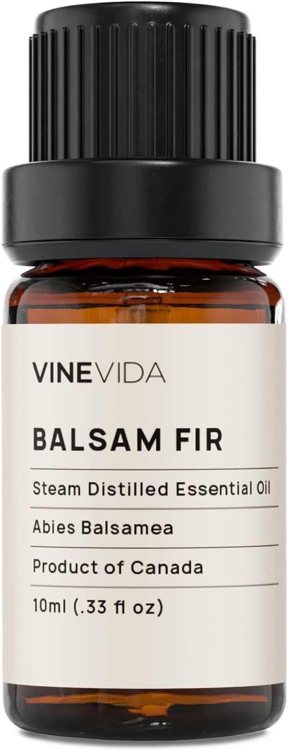 VINEVIDA Balsam Fir Essential Oil 10 mL - Undiluted Balsam Fir Oil 10 mL - Balsam Fir Candle Oil Scent - DIY Candle Scents for Candlemaking - 10 mL Essential Oil for Soap Making Safe for Skin