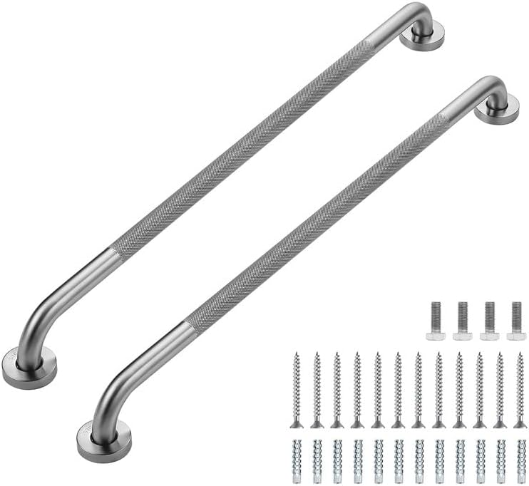 Grab Bars for Shower, 1 Pack 32-Inch Anti Slip Shower Handles for Elderly, Safety Shower Grab Bar, Stainless Steel Handicap Grab Bars for Bathroom,Toilet (Brushed Nickel, 1" Diameter)