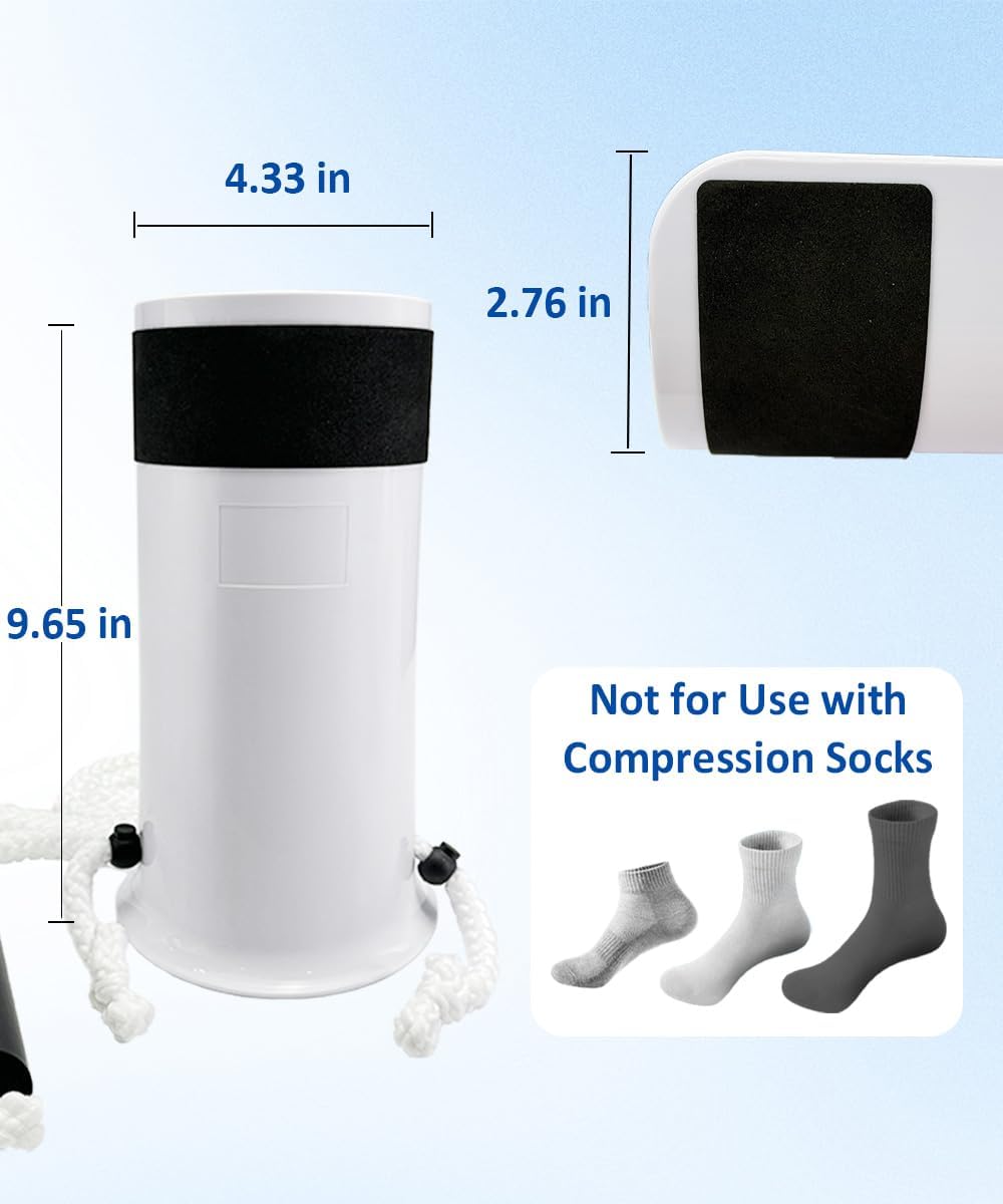 Sock Aids for Putting On Socks, No Bending Flexible Sock Aid Device with Shoe Horn Long-Handle Back Scratcher for Seniors/Disabled, Easy On and Off Sock Helpers (Basic)