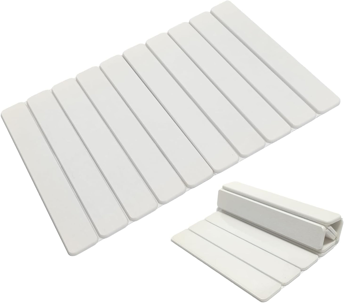 Large Stone Dish Drying Mat for Kitchen Counter, 23.6"(L)×15.4"(W), Foldable Diatomaceous Earth Dish Drying Mat, Collapsible Quick Dry Pad for Dishes Bottles Cups Bathroom Any Countertop