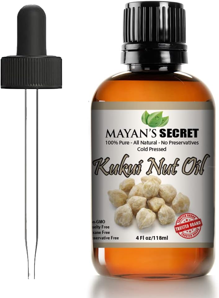 Mayan's Secret Pure Carrier and Essential oils for Skin Care, Hair, Body Moisturizer for Face-Anti Aging Skin Care (Kukui Nut oil, 4oz)