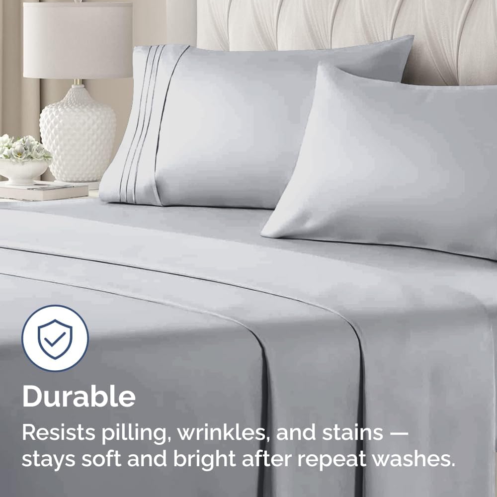 King Standard Pillow Cases Set of 2 - Soft Hotel Quality Pillowcase Covers - Comfy, Cozy & Fade Free - Wrinkle Resistant - Machine Washable Pillow Protectors - 2 Piece Set - King Standard Steel Blue