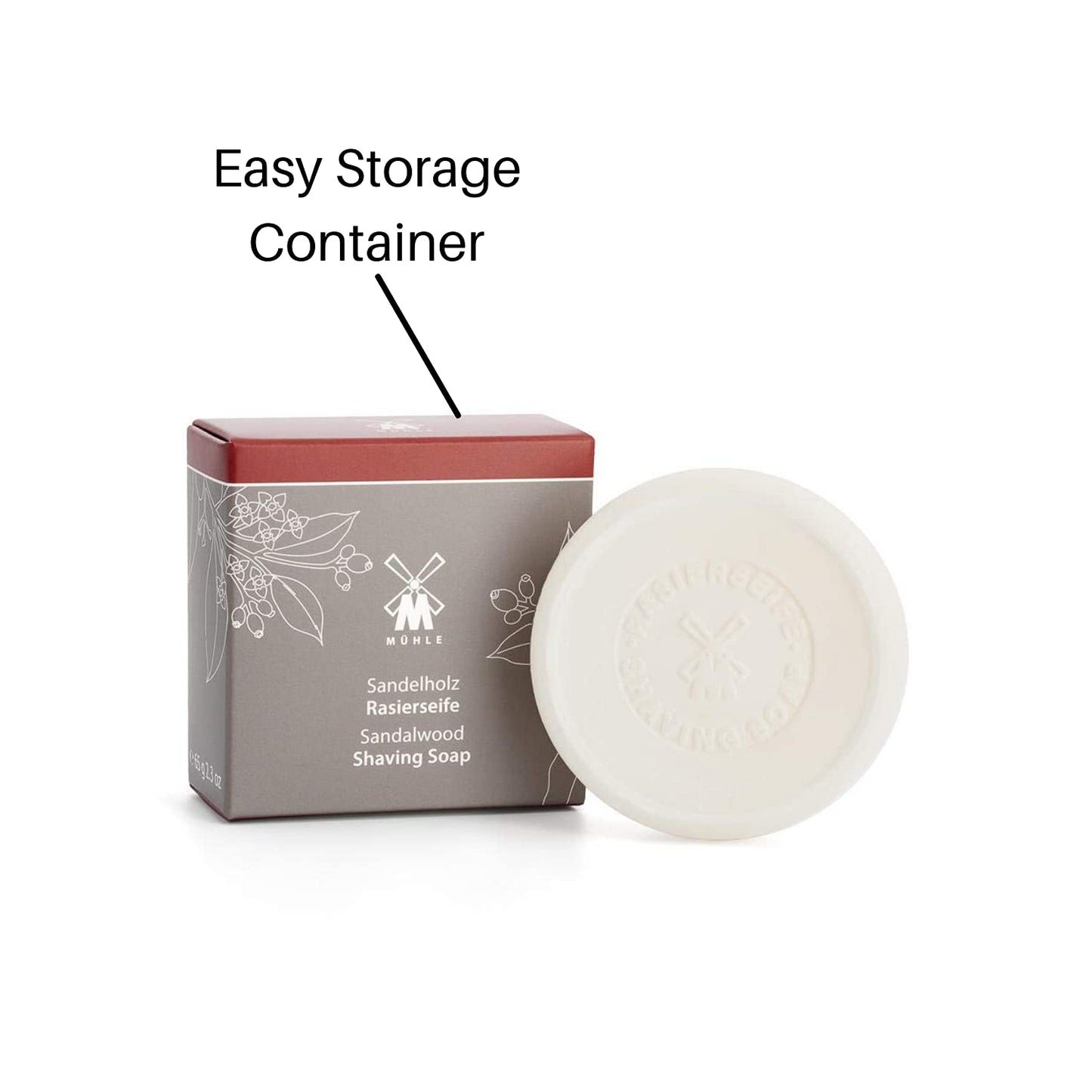 MÜHLE SHAVE CARE Shaving Soap - Sandalwood Luxury Shaving Soap for Men, Rich Lather, Lightly Scented,65g