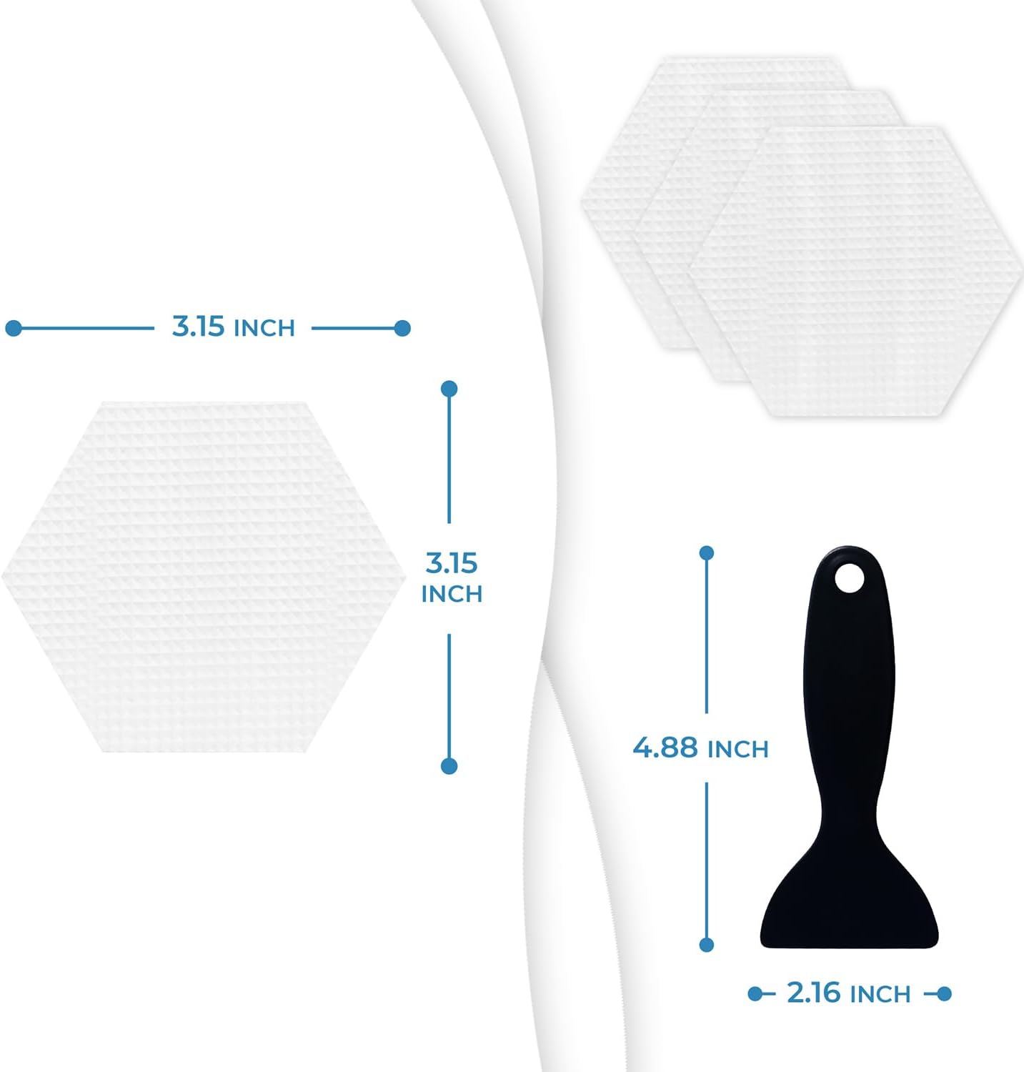 Anti Slip Shower Stickers 24 PCS, White Non-Slip Shower Strips for Adults, Premium Adhesive Bath Tub Stickers