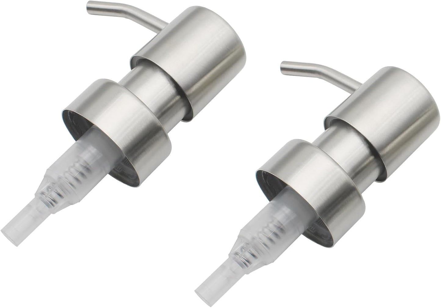 2PCS Soap Dispenser Pump Replacement Stainless Steel Pump Bottle Press Head Silver Bathroom Accessories Suitable for Many Soap Bottles
