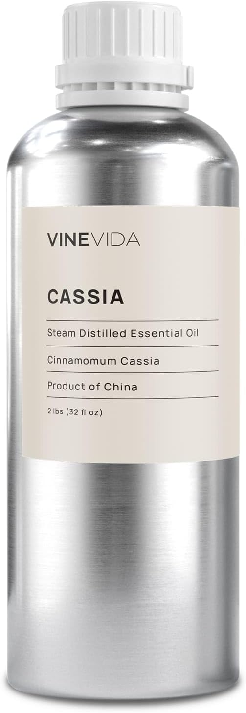 VINEVIDA Cassia Essential Oil 32 oz - Undiluted Candle Scent DIY Scents for Candlemaking Bulk Soap Making Safe Skin,32GALV-OBP-CAS-SIA-32