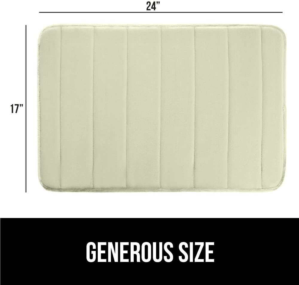 GORILLA GRIP Memory Foam Bath Mat, Soft Absorbent US Designed Bathroom Rug, Gripping Dots Machine Washable Bathmat, Cushioned Floor Mats, Shower Sink Rugs Room Décor Accessories, 24x17 Sage