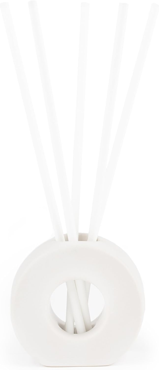 ScentAir Infused Liquidless Reeds | Includes 25 Flameless Reeds and 1 Decorative Vase, White | Essential Oil Aroma Diffuser Sticks | Fresh Spa Scents | Gifting Fragrance | Aloe Oasis