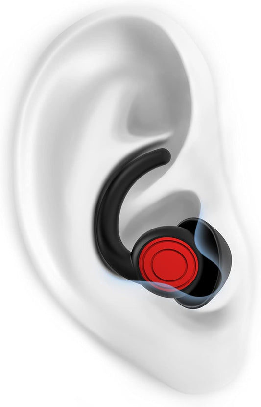 SUPCEAT Ear Plugs for Sleeping - Noise Reduction Soft Silicone Earplugs, 2 Pairs Reusable Hearing Protection Earplugs for Noise Sensitivity, Sleep,Snore,Travel,Sound Reduction Noise Cancelling - Black