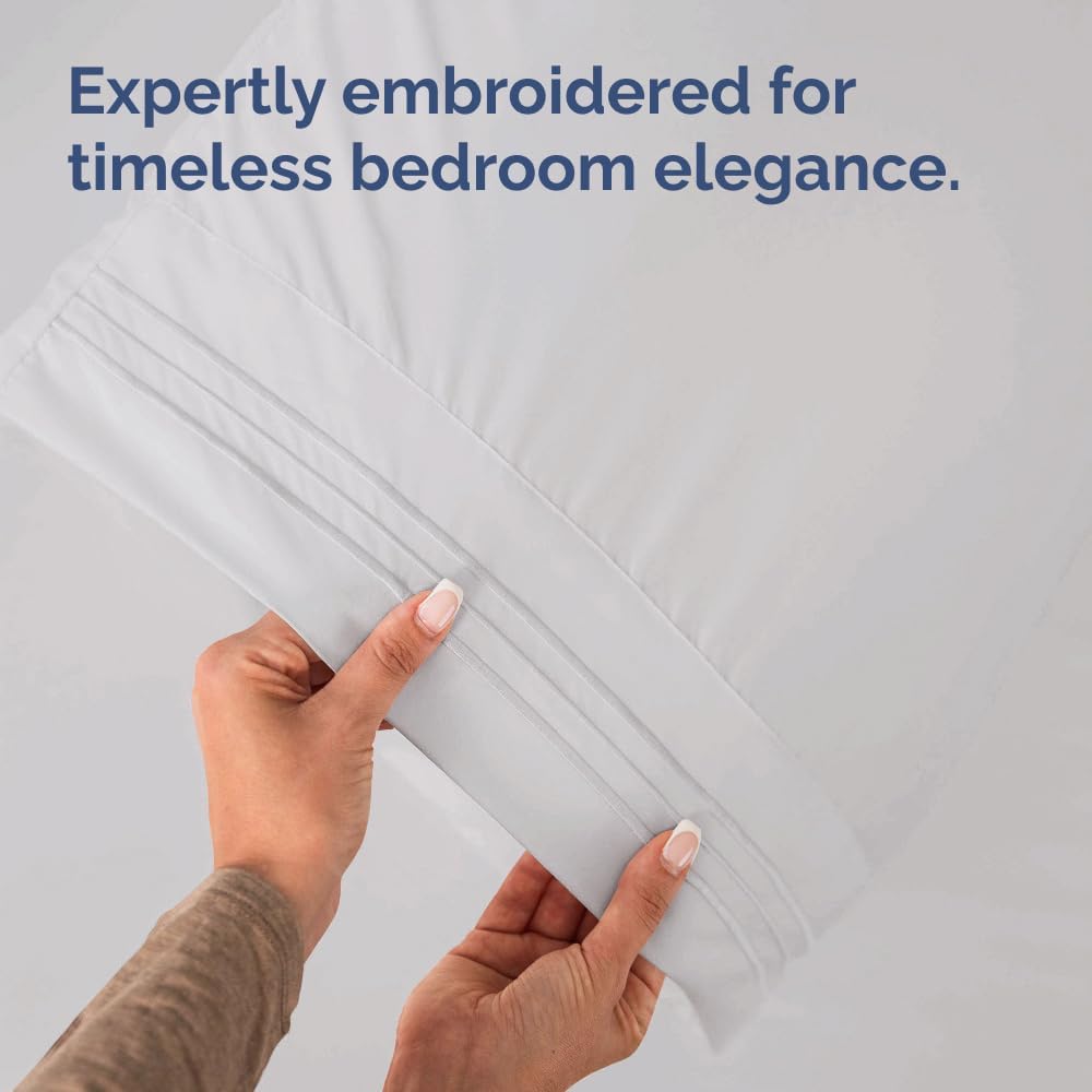 Queen Pillow Cases Set of 4 - Ultra Soft Hotel Quality Pillowcase Covers - Comfy, Cozy & Wrinkle Free - Shrinkage and Fade Resistant - Machine Washable Pillow Protectors - 4 Piece Set - French Grey