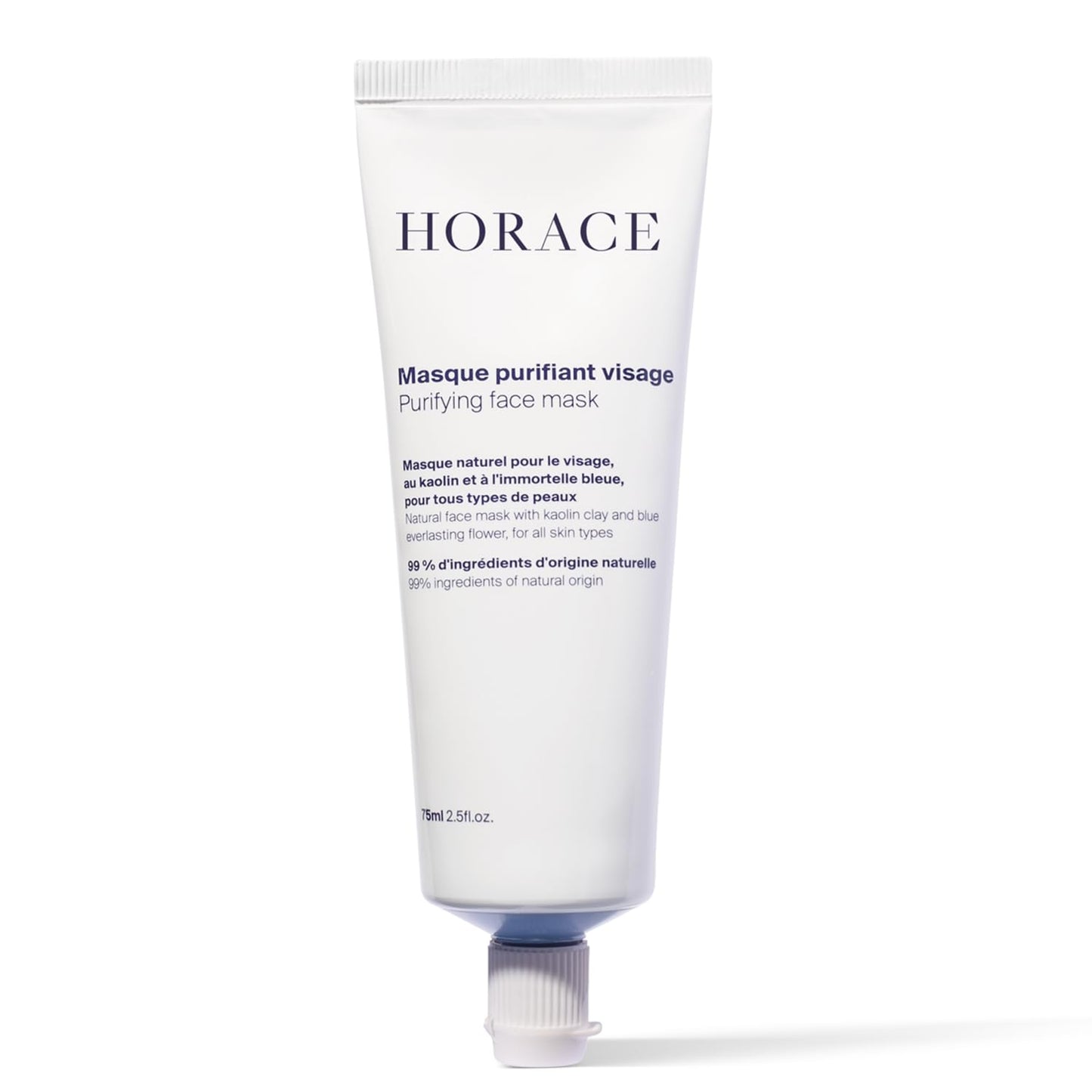 HORACE Purifying Face Mask for Men - Facial Deep Cleanse with Kaolin Clay and Blue Everlasting Flower - Pore Refining Skincare for All Skin Types - Unscented, 2.45 fl.oz